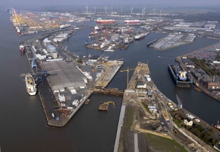 Baustelle der Kaiserschleuse am 10.10.2010